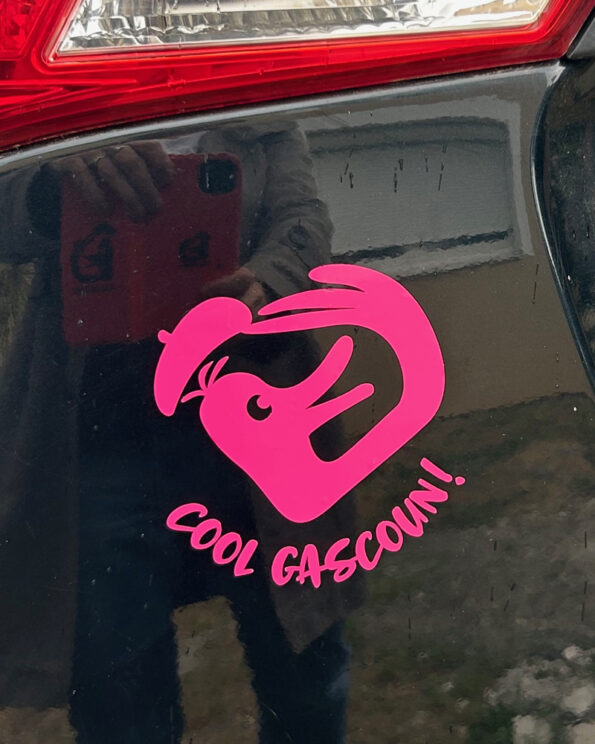 Sticker voiture rose Cool Gascoun cœur – Image 2