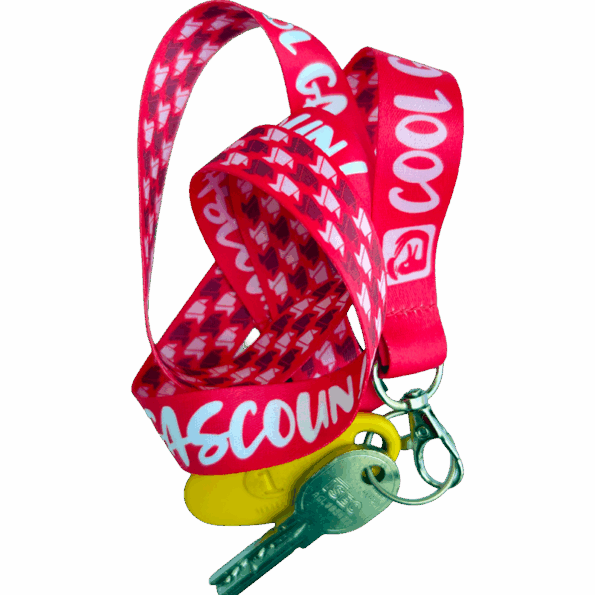 Porte-clé tour de cou rose à motif pied-de-canard – Image 2
