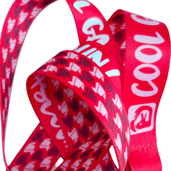 Porte-clé tour de cou rose à motif pied-de-canard – Image 3